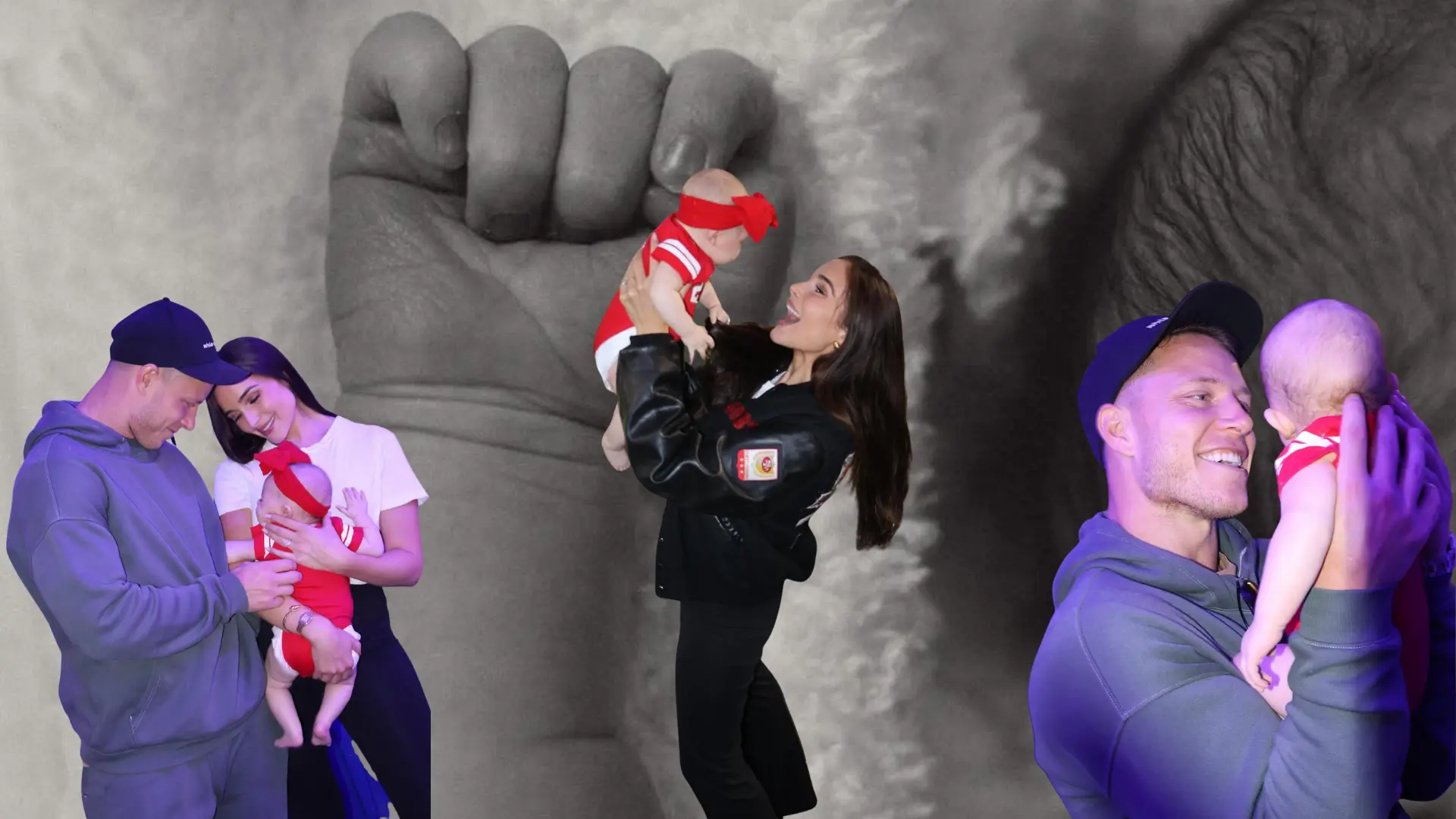 Christian McCaffrey and Olivia Culpo with their baby girl, 2025