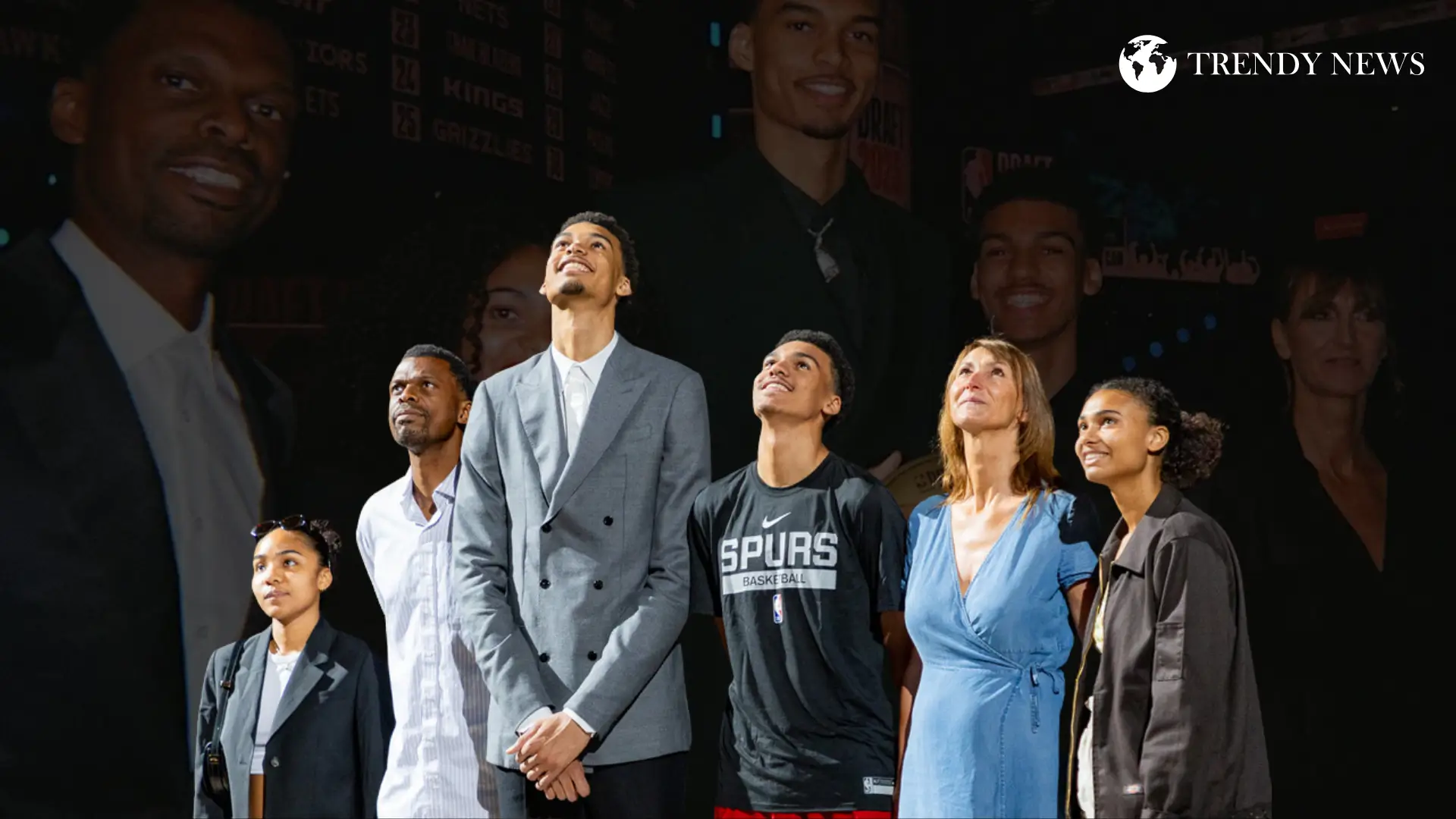 Victor Wembanyama with his family